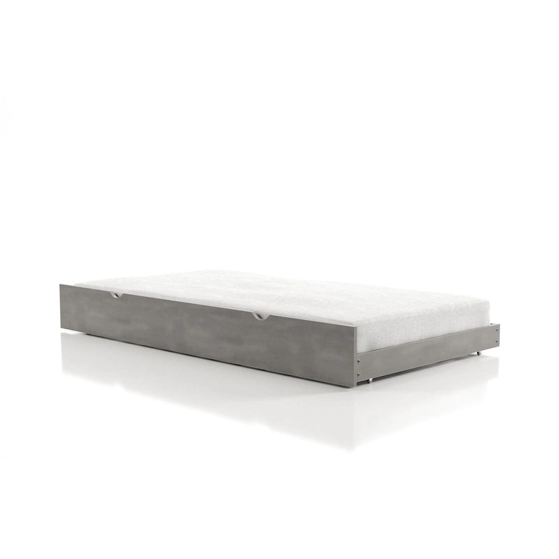 Transitional Grey Twin Solid Wood Trundle