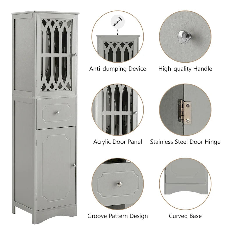 Bathroom Cabinet with Drawer and Doors