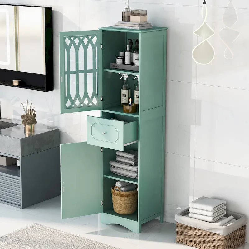 Bathroom Cabinet with Drawer and Doors