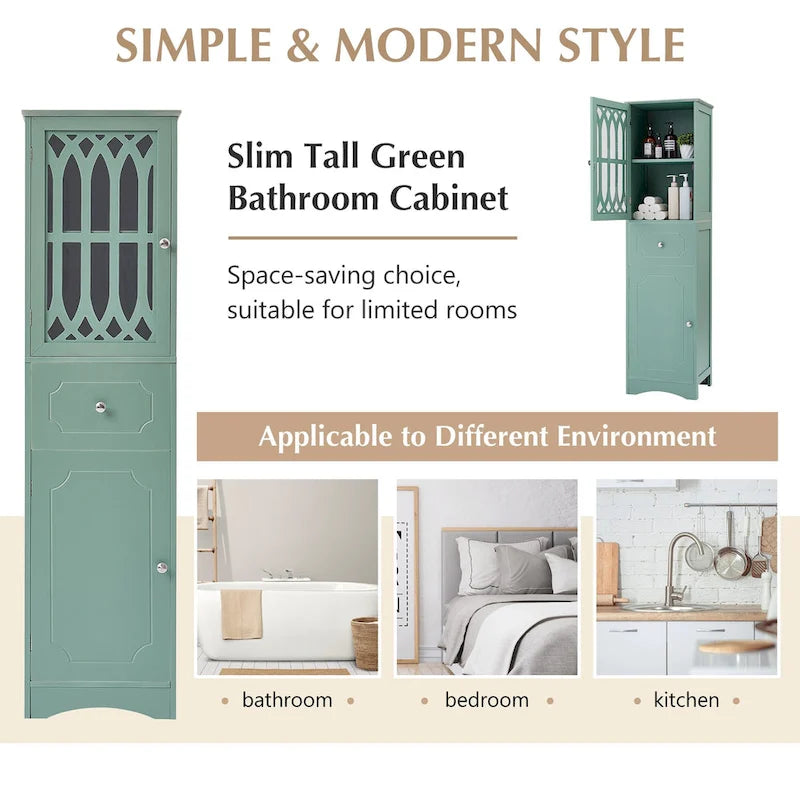 Bathroom Cabinet with Drawer and Doors