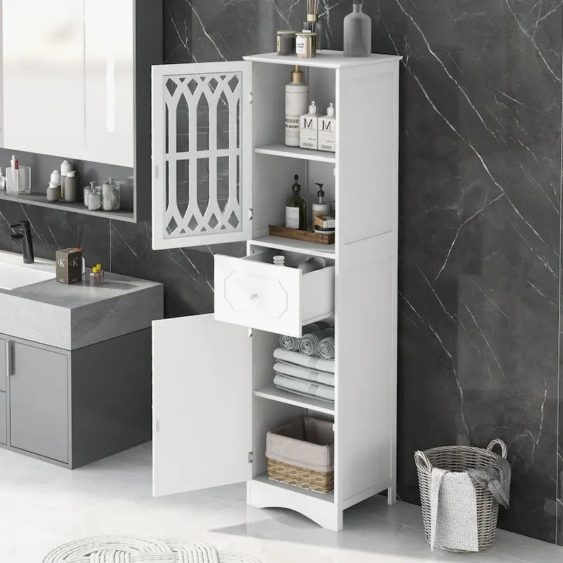 Bathroom Cabinet with Drawer and Doors