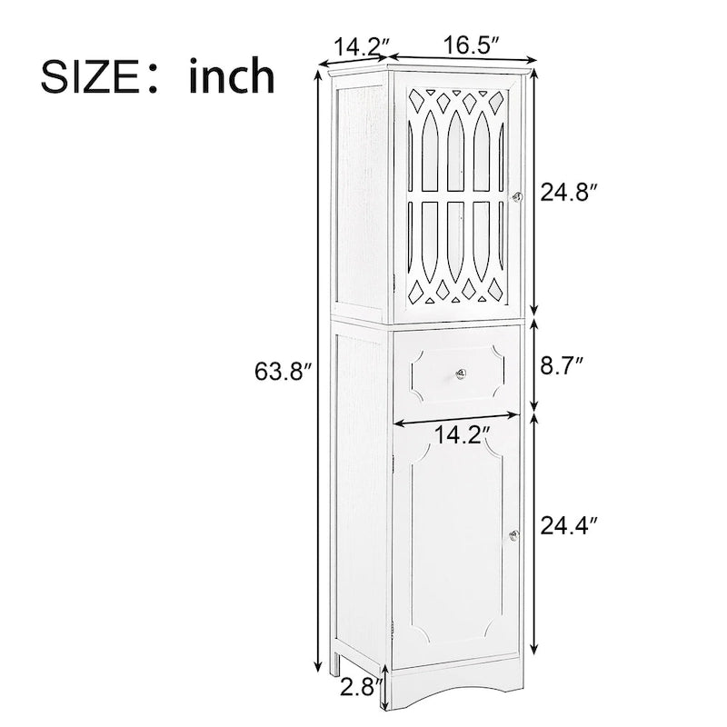 Bathroom Cabinet with Drawer and Doors