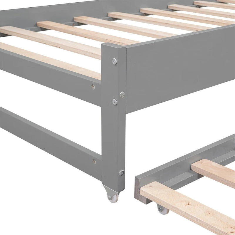 Twin XL Wood Daybed with 2 Trundles, 3 Storage Cubbies, 1 Light for Free and USB Charging Design