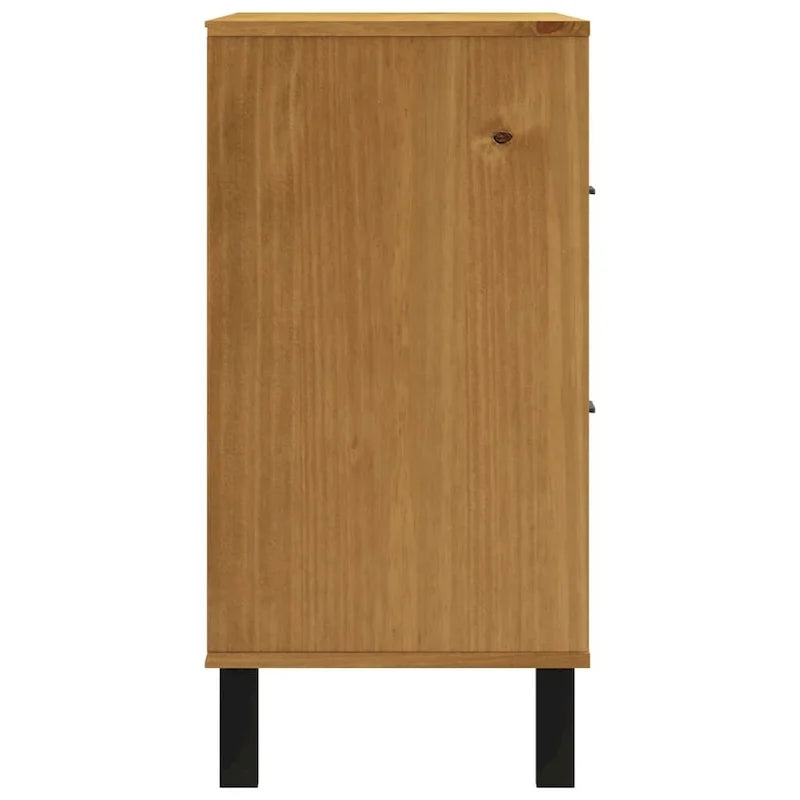 Sideboard with Glass Door, 31.5x15.7x31.5 Solid Wood Pine