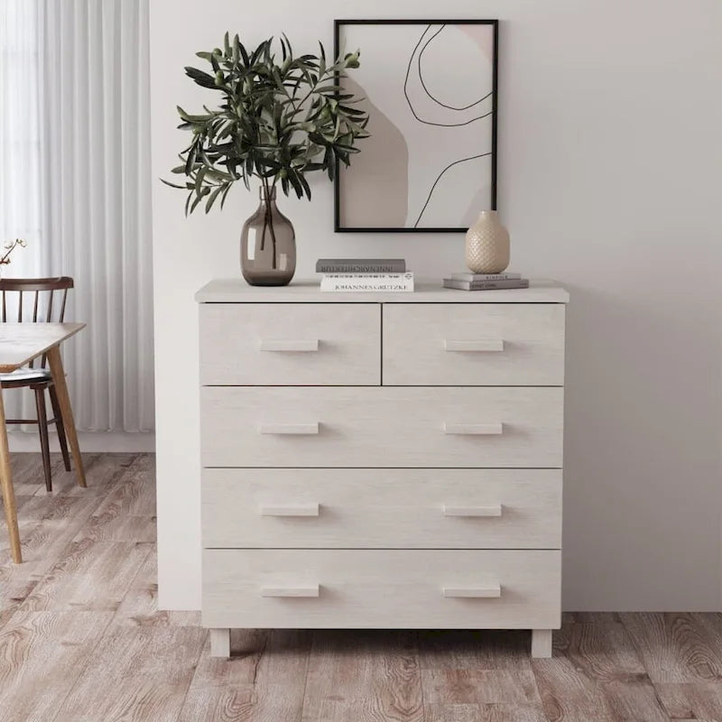 Sideboard Bar Buffet Console Cabinet with Drawers, Solid Wood Pine - 31.1x15.7x31.5
