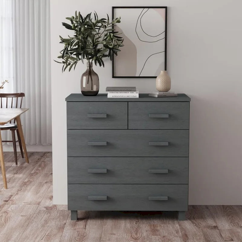 Sideboard Bar Buffet Console Cabinet with Drawers, Solid Wood Pine - 31.1x15.7x31.5