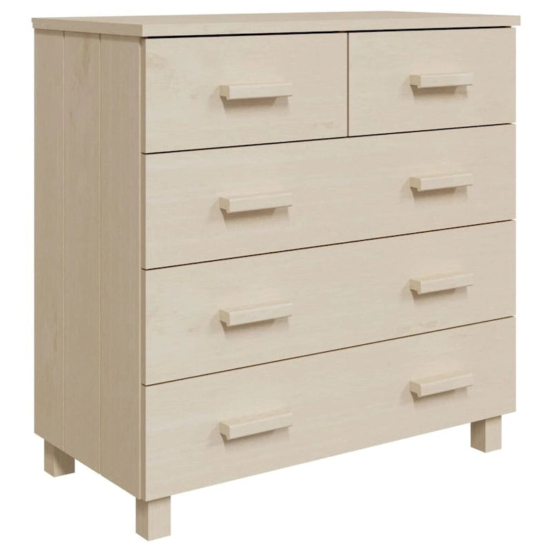 Sideboard Bar Buffet Console Cabinet with Drawers, Solid Wood Pine - 31.1x15.7x31.5