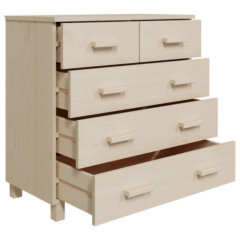 Sideboard Bar Buffet Console Cabinet with Drawers, Solid Wood Pine - 31.1x15.7x31.5