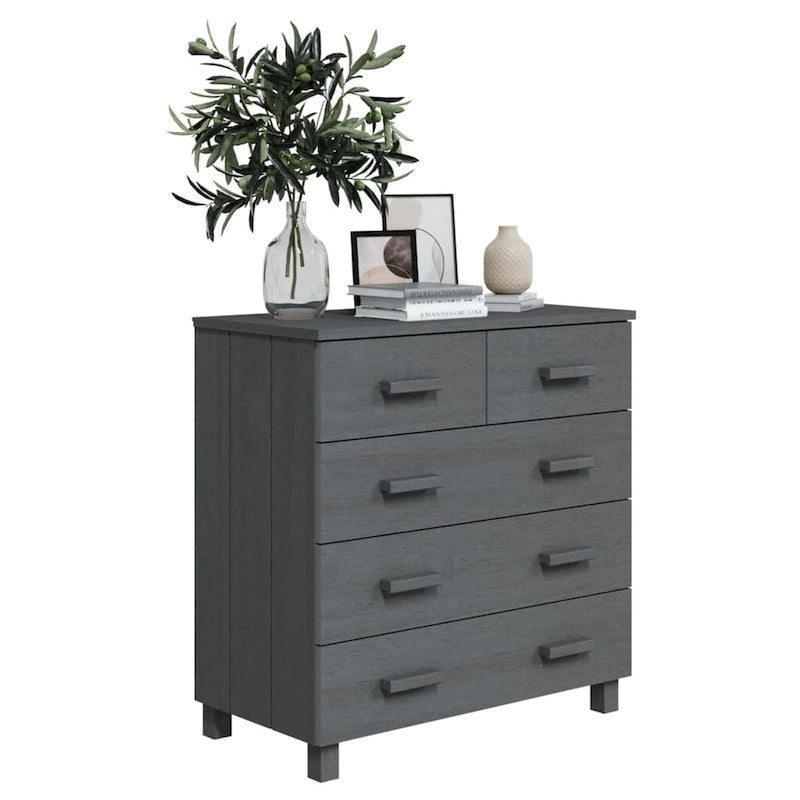 Sideboard Bar Buffet Console Cabinet with Drawers, Solid Wood Pine - 31.1x15.7x31.5