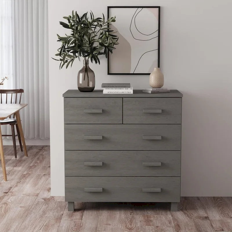 Sideboard Bar Buffet Console Cabinet with Drawers, Solid Wood Pine - 31.1x15.7x31.5