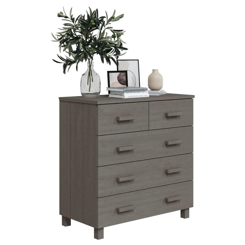 Sideboard Bar Buffet Console Cabinet with Drawers, Solid Wood Pine - 31.1x15.7x31.5