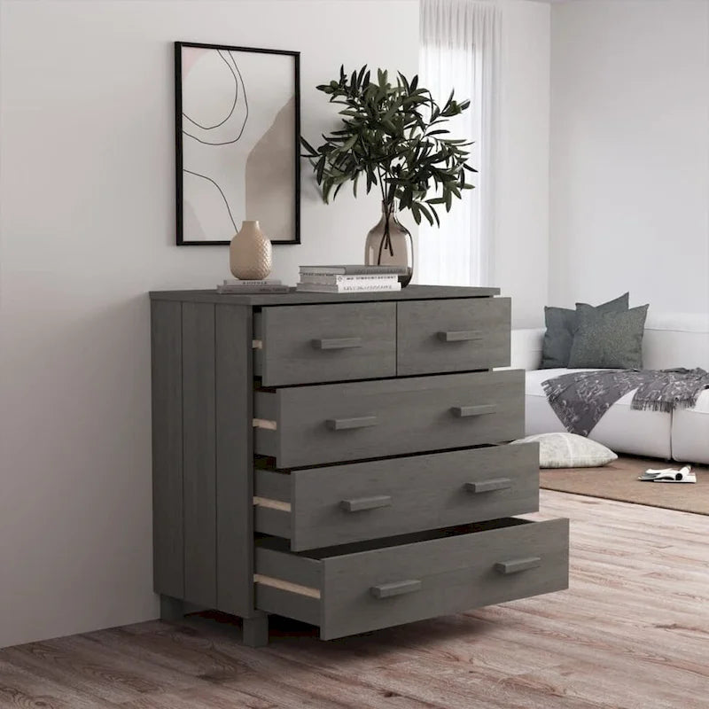 Sideboard Bar Buffet Console Cabinet with Drawers, Solid Wood Pine - 31.1x15.7x31.5