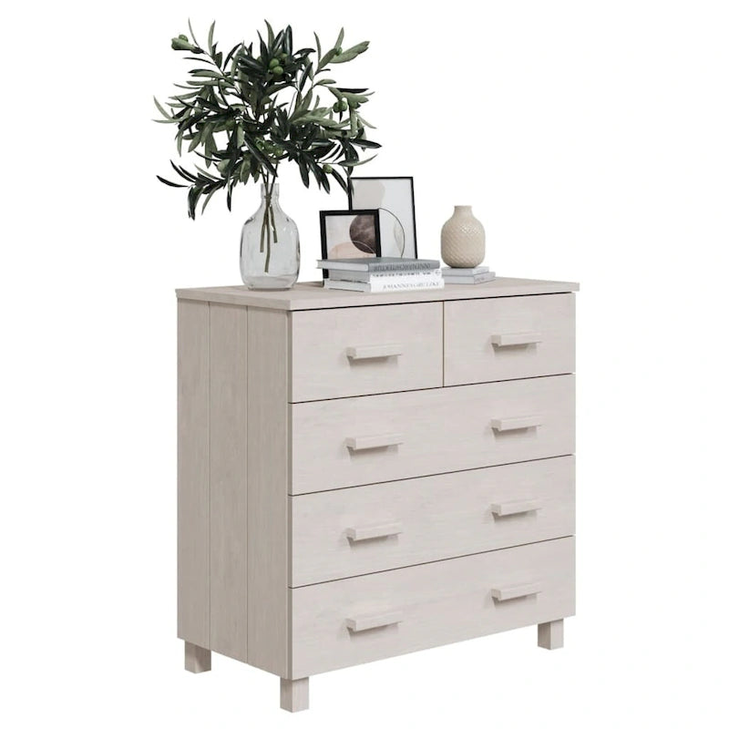 Sideboard Bar Buffet Console Cabinet with Drawers, Solid Wood Pine - 31.1x15.7x31.5