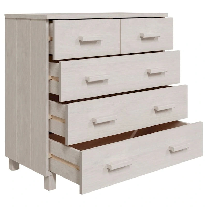 Sideboard Bar Buffet Console Cabinet with Drawers, Solid Wood Pine - 31.1x15.7x31.5