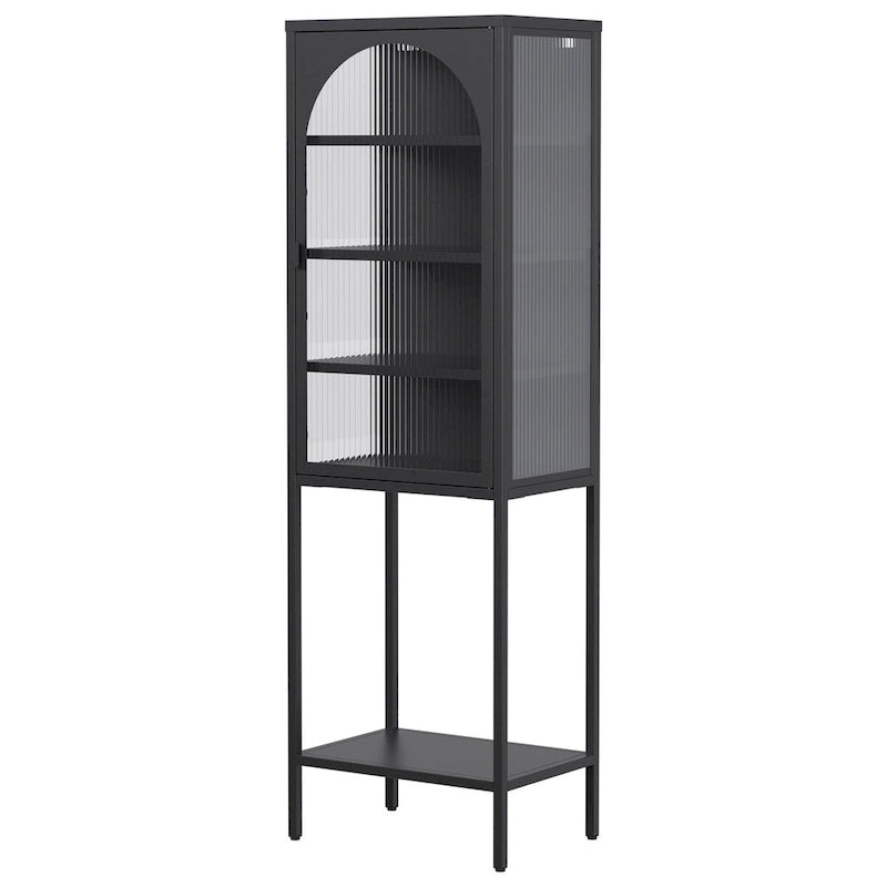 5-Tier Cube Bookshelf Storage Cabinet with 3 Adjustable Shelves