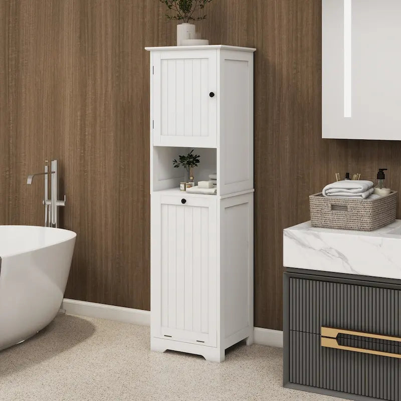 Tilt-Out Laundry Sorter Cabinet
