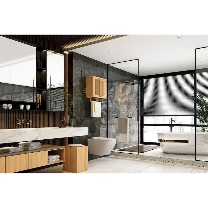 Bathroom cabinet wall mounted Bamboo toilet storage box