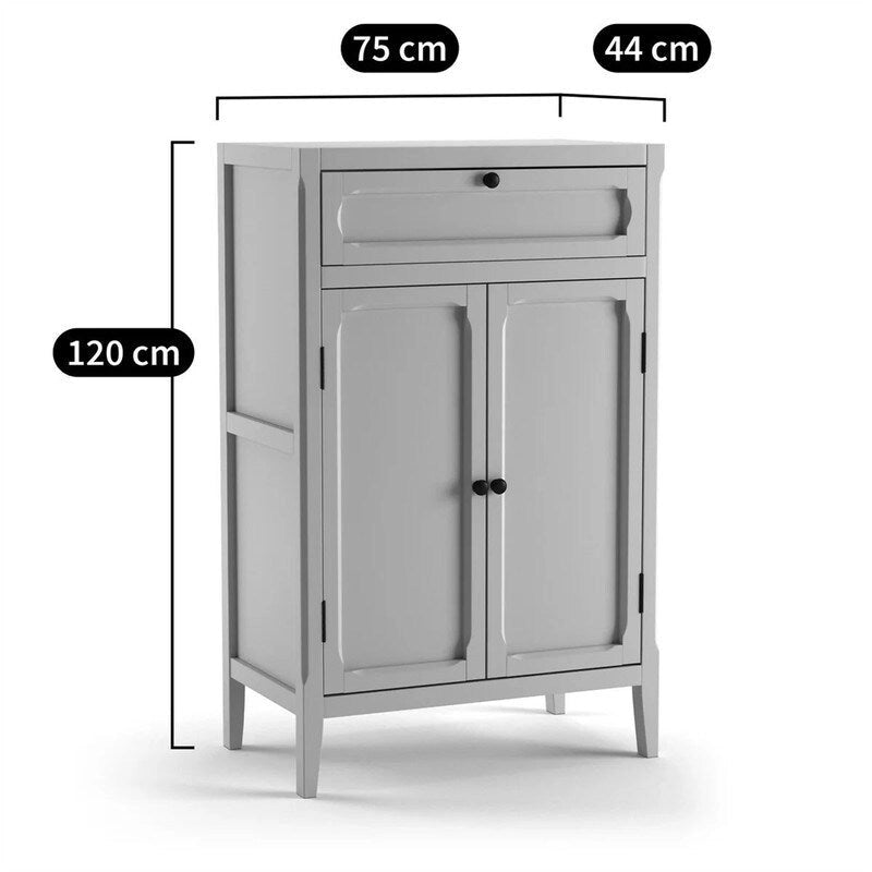 2-Door, 1-Drawer Cabinet - 47.3H x 29.6W x 17.4D