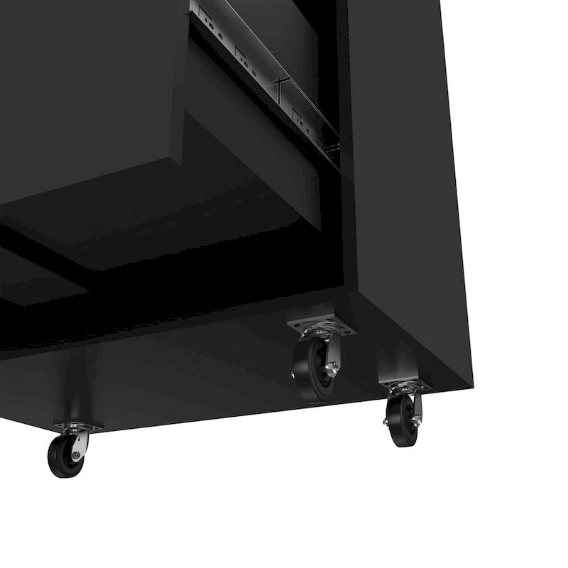 3 Drawers Storage Cabinet with Casters, Black Wengue Finish, High Quality and Durable