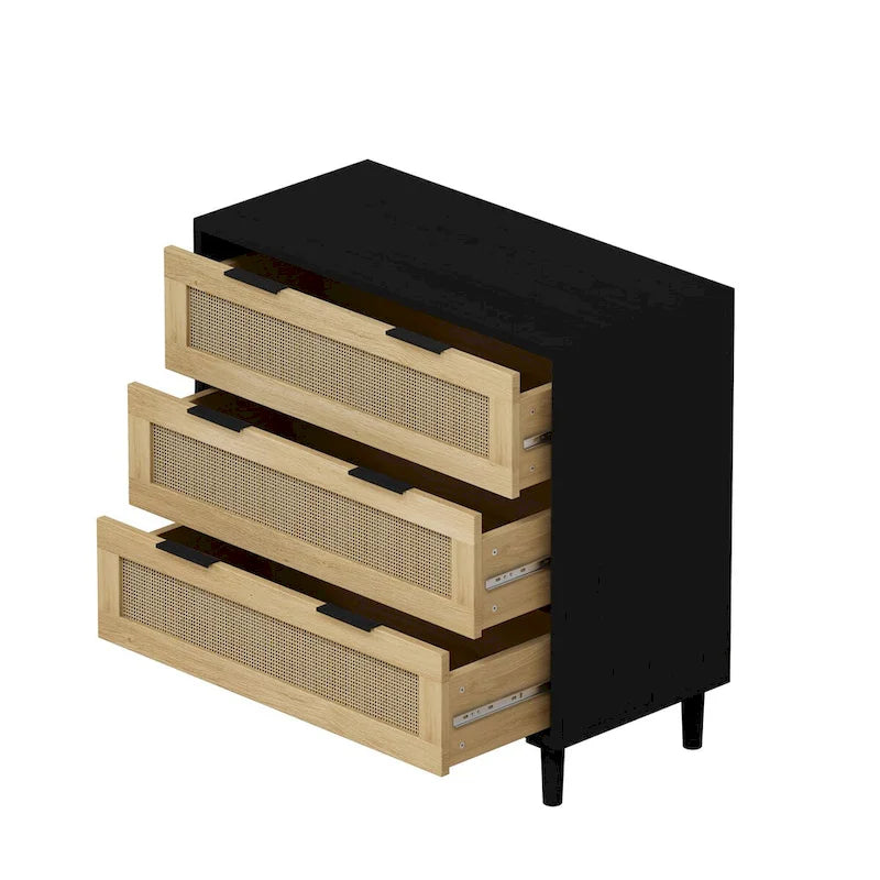 31.503-Drawers Rattan Storage Cabinet
