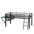 Lit mezzanine mi-hauteur de jeu avec bureau