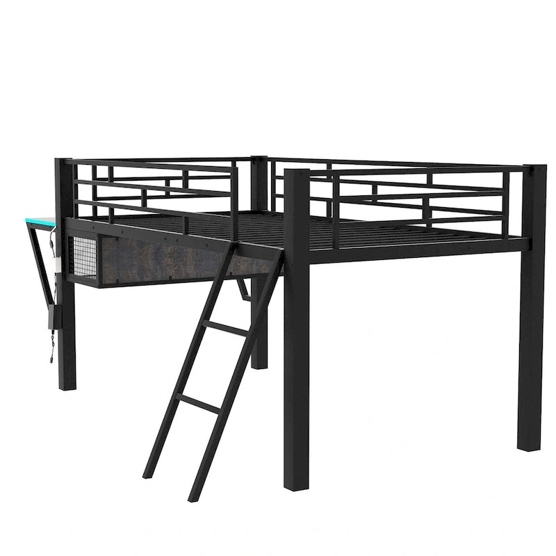Gaming Mid Loft Bed with Desk