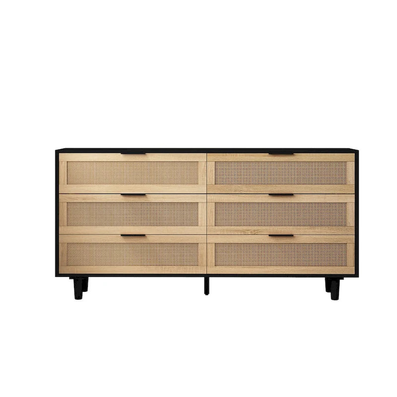 59.066-Drawers Rattan Storage Cabinet