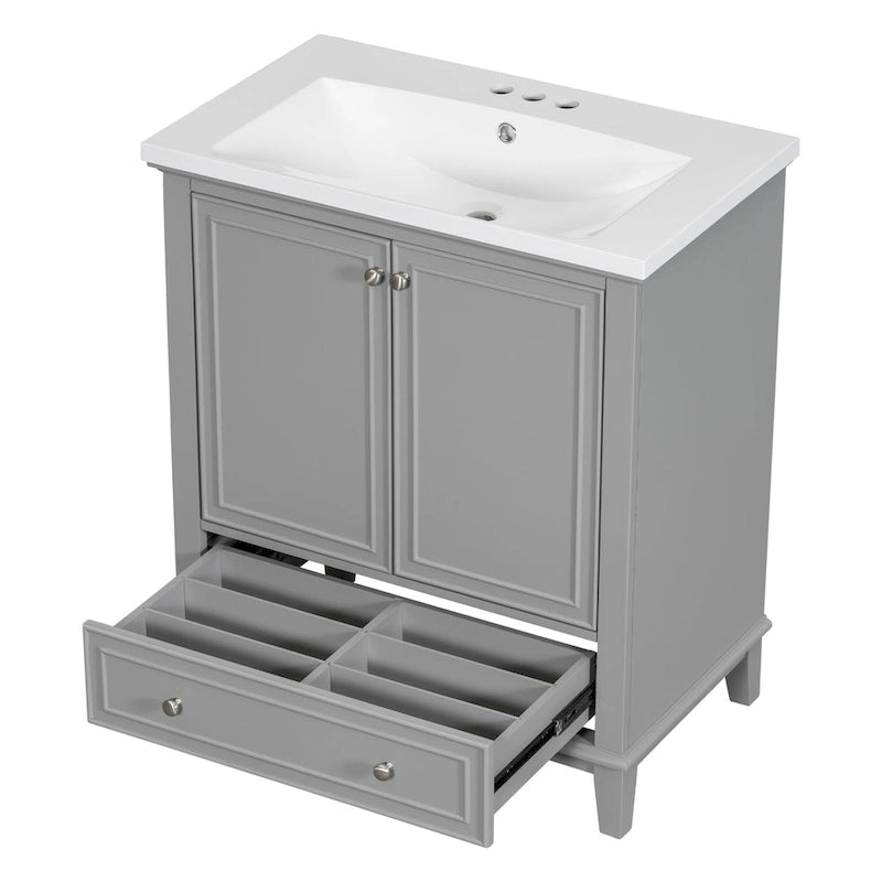 Bathroom Cabinet with Doors and Drawer