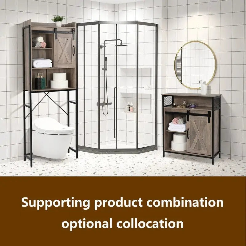 Three-Layer Rack Style MDF Bathroom Cabinet