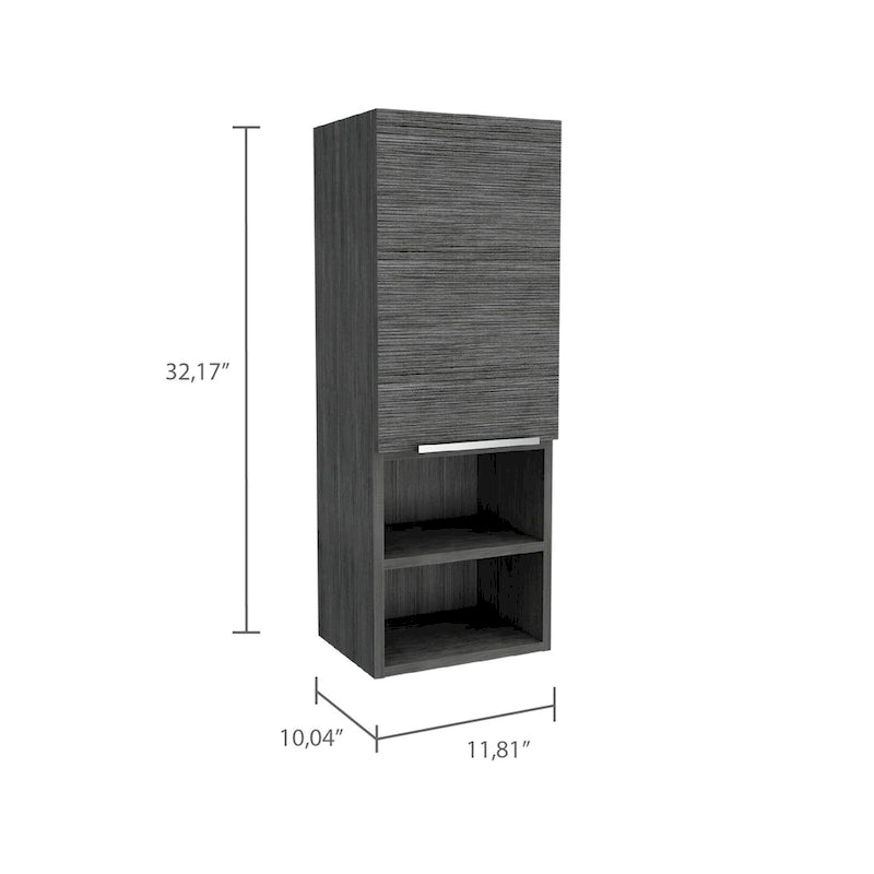 Bathroom Cabinet, Two Interior Shelves, Two External Shelves, Single Door Cabinet