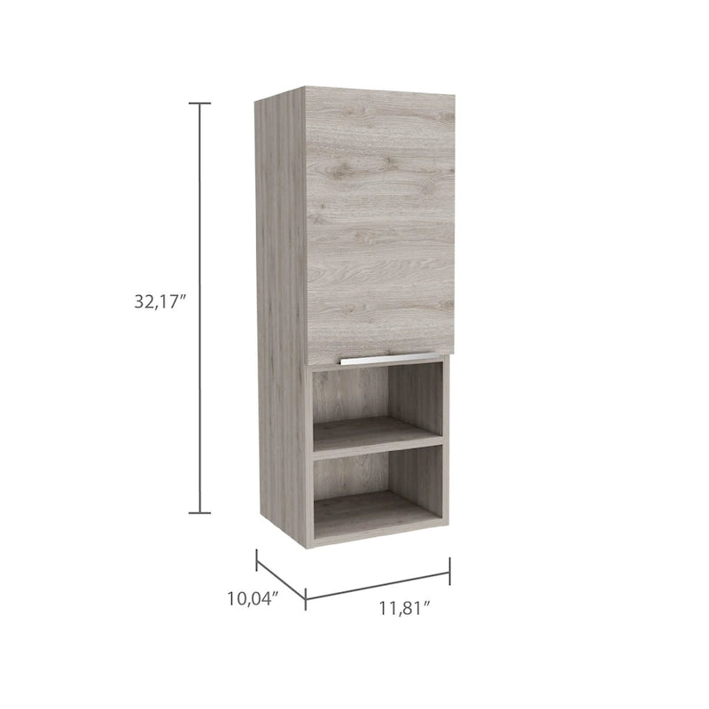 Bathroom Cabinet, Two Interior Shelves, Two External Shelves, Single Door Cabinet