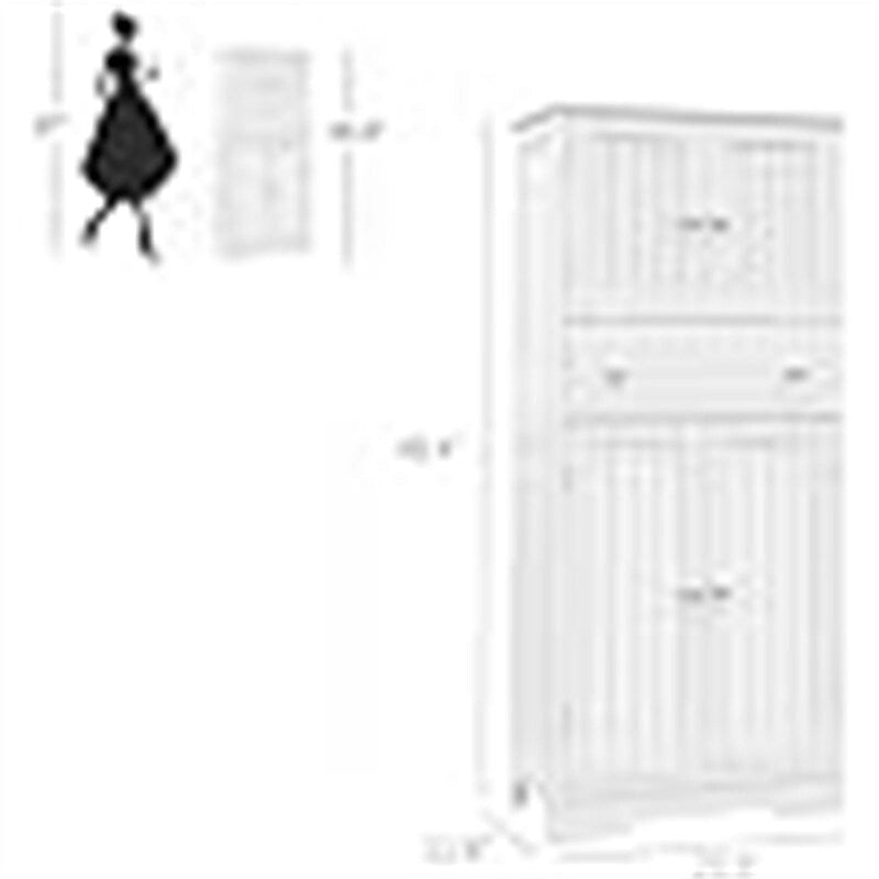 Tall Storage Cabinet - 23.6D x 11.8W x 50.4H