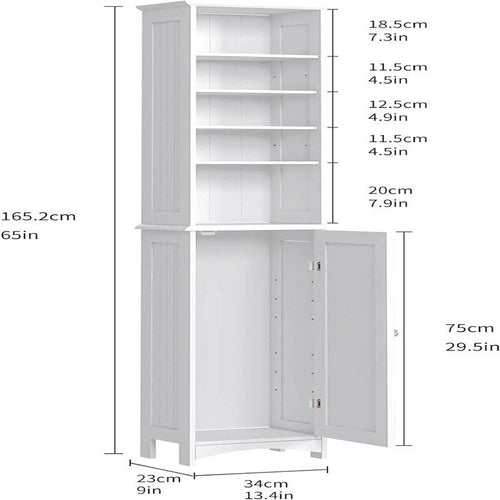 Bathroom Storage Cabinet - 9D x 13.4W x 65H