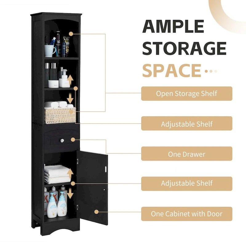 Freestanding Storage Cabinet with Drawer